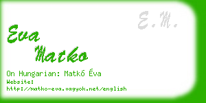 eva matko business card